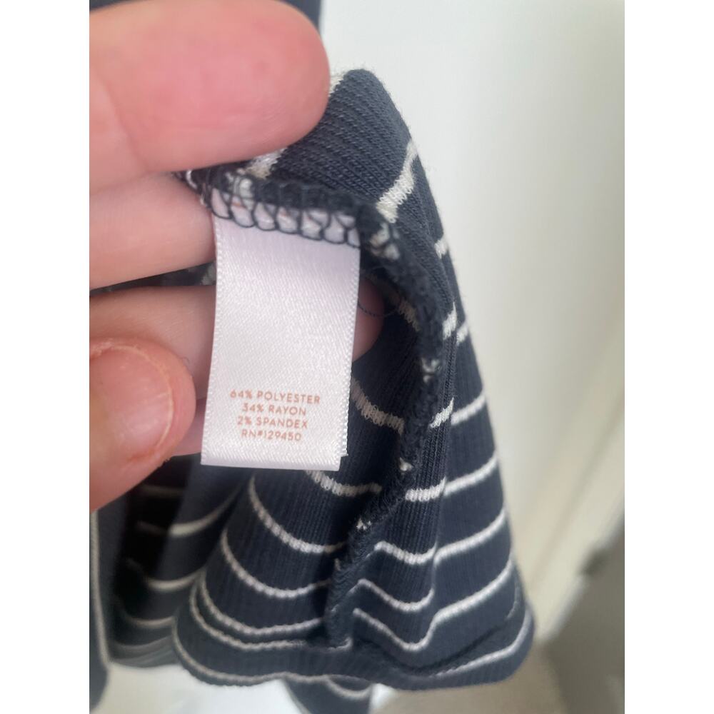 LC Lauren Conrad short sleeves striped shirt dress with tie details Sz M - Picture 8 of 13